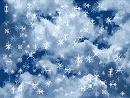 Dramatic white clouds and the blue skyのイラスト素材