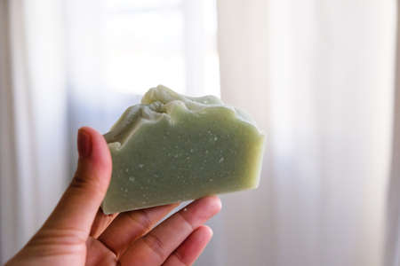 Organic handmade soap to cleanse your body, wash your handsの写真素材