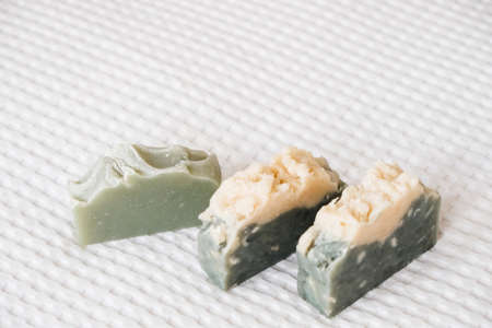 Organic handmade soap to cleanse your body, wash your handsの写真素材
