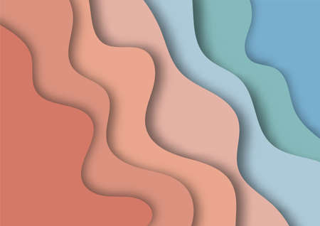 Paper cut style design for branding, advertising with abstract shapes. Modern background for covers, invitations, posters, banners, flyers, placards. Vector illustration.の写真素材