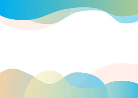Green, Yewllo, Blue fluid wave. Duotone geometric compositions with gradient 3d flow shape. Innovation modern background design for cover, landing page.のイラスト素材