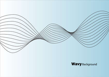Wavy line abstract background.white,blue,backのイラスト素材