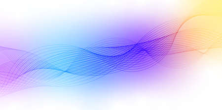 Abstract white wavy with blurred light curved line background.white,pink,blue,yellowの写真素材