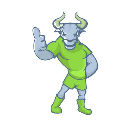 Bull mascot design with modern illustration concept style for sport team.のイラスト素材