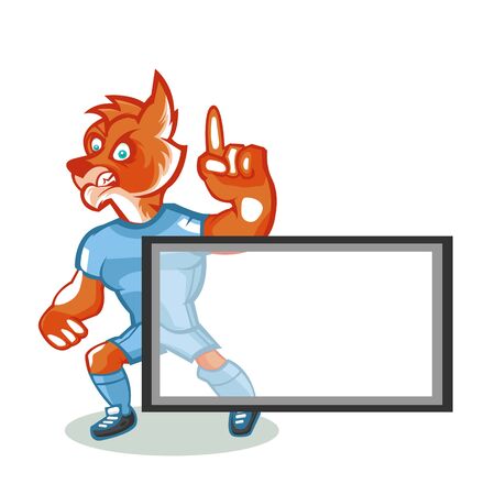 Fox cartoon mascot design with modern illustration concept style for sport team.のイラスト素材
