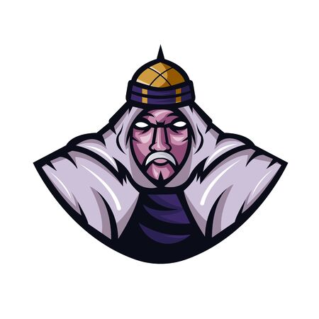 Sultan mascot logo design vector with modern illustration concept style for badge, emblem and t shirt printing. Arabian king illustration for sport and e-sport team.のイラスト素材