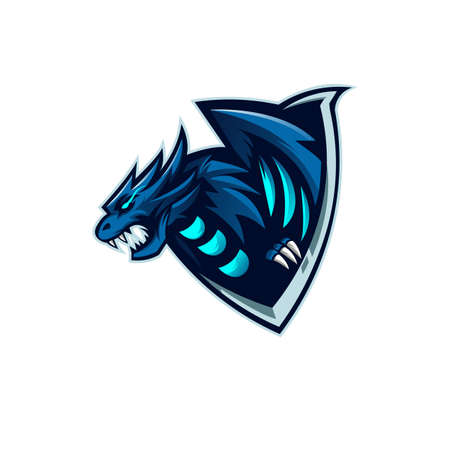 Dragon mascot design vector with modern illustration concept style for badge, emblem, t shirt printing and any designのイラスト素材