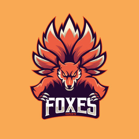 Fox mascot logo design vector with modern illustration concept style for badge, emblem and t shirt printingのイラスト素材