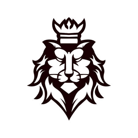 Black and white vector Lion King. Used for logos and other graphic designのイラスト素材