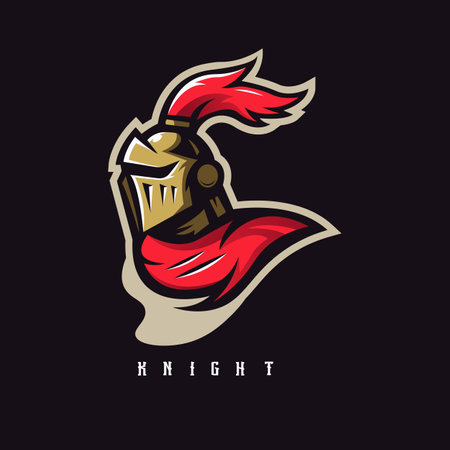 Knight mascot logo design vector with modern illustration concept style for badge, emblem and t-shirt printing. Medieval knights for sport or gamingのイラスト素材