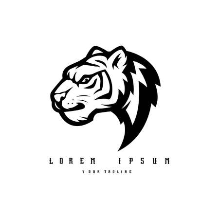 Black and white vector tiger. used for logos and other graphic designのイラスト素材