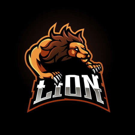Lion e-Sport Mascot  Design Illustration Vectorのイラスト素材