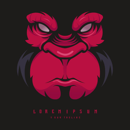 Monkey logo design vector with modern illustration concept style for badge and emblem. Primate illustration for sport teamのイラスト素材