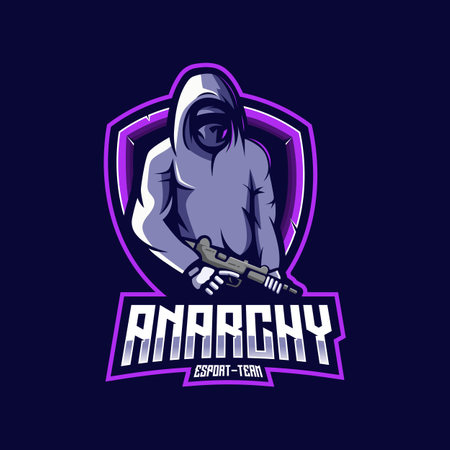 Ninja anarchy mascot logo design vector for esport teamのイラスト素材