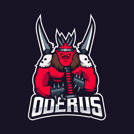Devil mascot esport logo design vector with modern illustration concept style for badge, emblem, and gaming.のイラスト素材