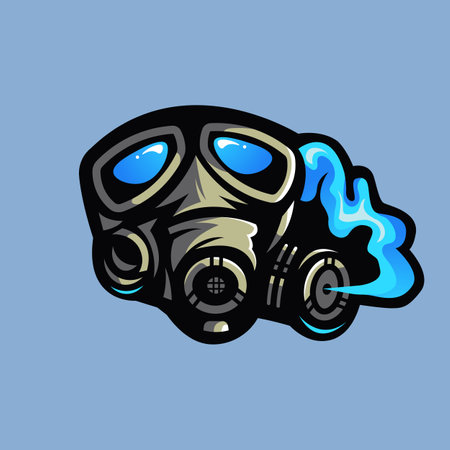 Gas Mask mascot logo design vectorのイラスト素材