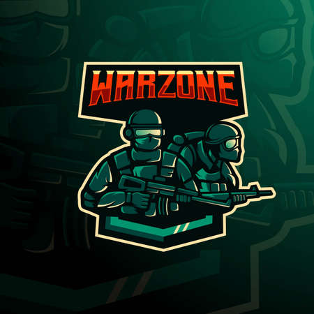 warzone mascot logo design vector with modern illustration concept style for badge, emblem and t shirt printingのイラスト素材