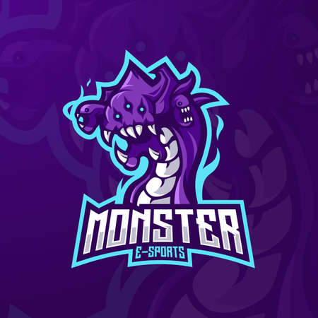 Monster mascot logo design vector with modern illustration concept style for badge, emblem and t-shirt printing. Nashor Character illustration for e-sport team.のイラスト素材
