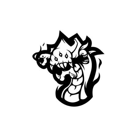 Monster mascot logo silhouette version. Character logo in sport style, mascot logo illustration design vectorのイラスト素材