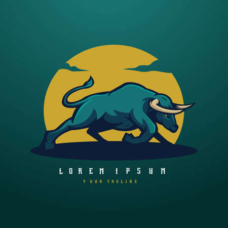 Bull logo design vector with modern illustrationのイラスト素材