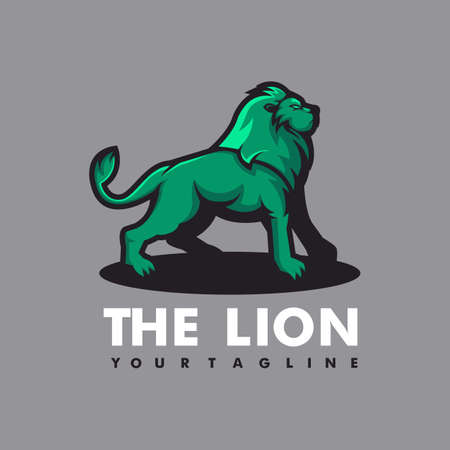 Lion design vector with modern illustration concept style for badge, emblem and t-shirt printing. The lion stand for sports or teamのイラスト素材