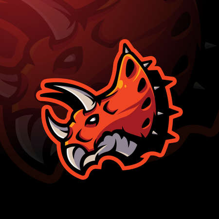 Triceratops mascot logo design vector with modern illustration concept style for badge, emblem and apparelのイラスト素材