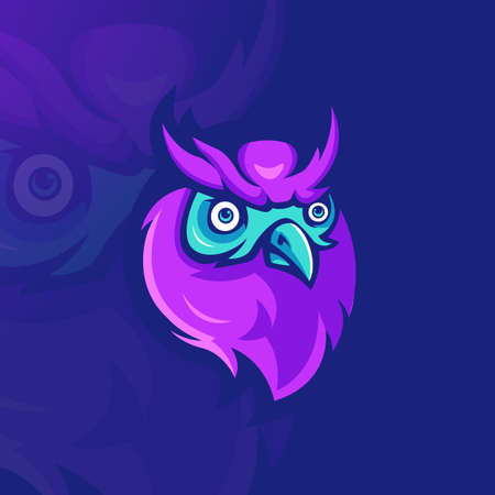 Owl Mascot Logo Design Illustration Vectorのイラスト素材