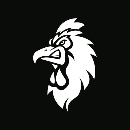 Rooster mascot  silhouette versionのイラスト素材