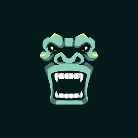 face of gorilla mascot  design illustration vectorのイラスト素材