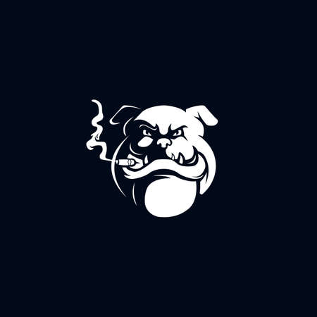 Bulldog mascot silhouette version. Dog in sport style, mascot illustration design vectorのイラスト素材
