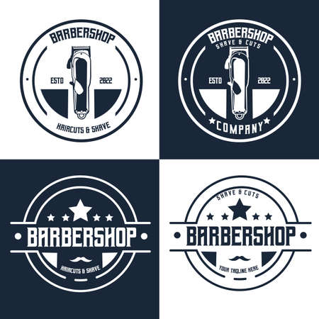 Barber shop design emblem setのイラスト素材