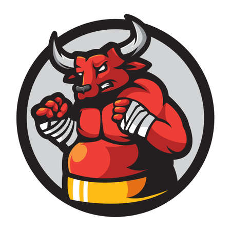 Bull Fighter athletic club vector mascot  o concept isolated on white backgroundのイラスト素材