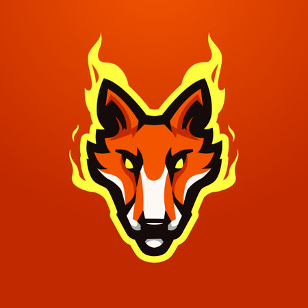Fox fire esport mascot logo design illustration vector for sports and gamingのイラスト素材