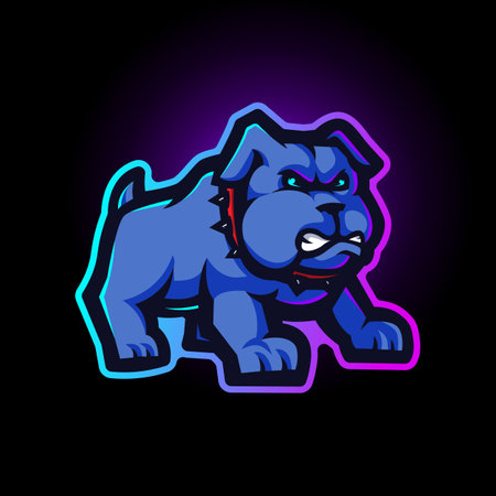 Bulldog mascot logo design illustration vector for team sports gamingのイラスト素材