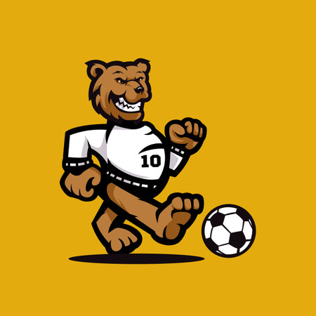 Bear cartoon mascot for soccer teamのイラスト素材