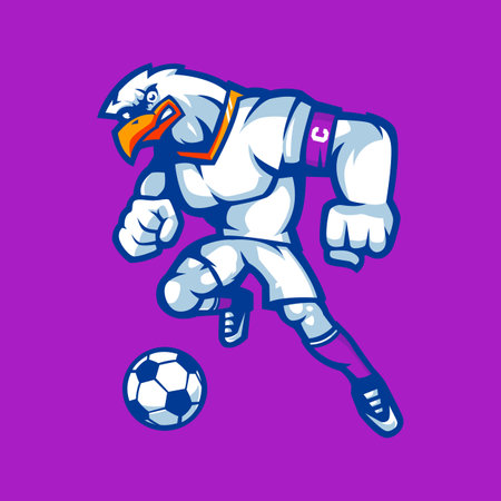 Eagle cartoon mascot for soccer teamのイラスト素材