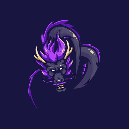 Dragon esport gaming mascot logo design illustration vectorのイラスト素材