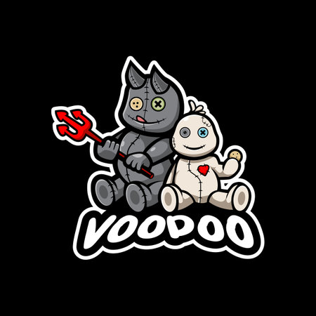 voodoo mascot esport logo design vector. two funny voodoo for team sport and gamingのイラスト素材