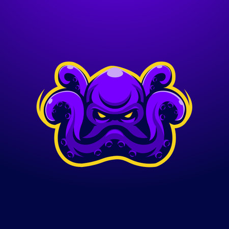 Kraken esport logo design vector with modern illustration concept style for team sports and gamingのイラスト素材