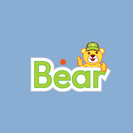 Bear cartoon mascot logo design vector for kidsのイラスト素材