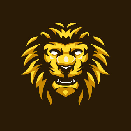 Lion face mascot logo design vectorのイラスト素材