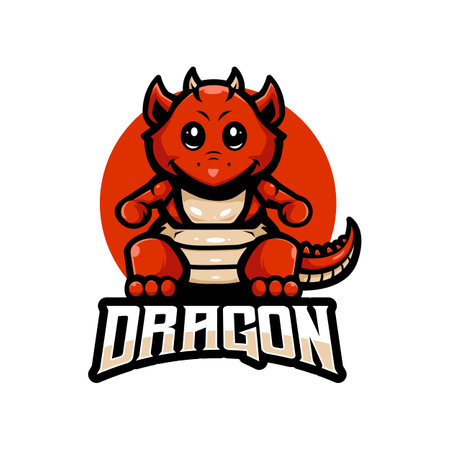 Baby Dragon Mascot Logo Design Vectorのイラスト素材