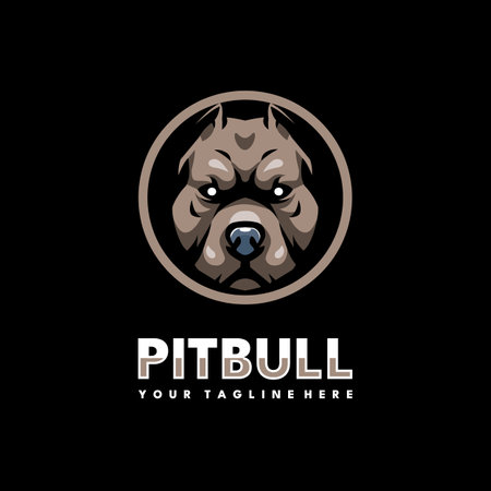 Pitbull dog head logo design vectorのイラスト素材
