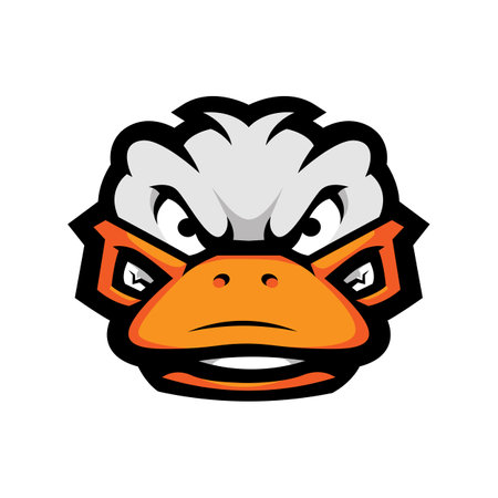 Duck head logo for sport or esport team. Ducks illustration design vector for gaming logos, badge, emblem, apparel, merchandiseのイラスト素材