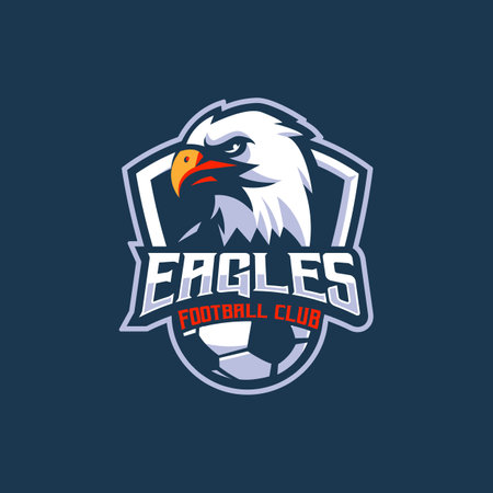 Eagle logo template vector icon illustration design. Emblem for sport teamのイラスト素材