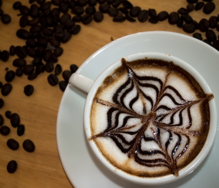 Have a good day with hot coffee for wake your life の写真素材
