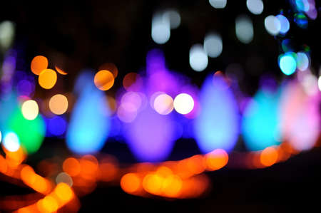 Multi Colored defocused lights in the city at night