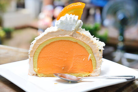 orange ice cream cakeの写真素材