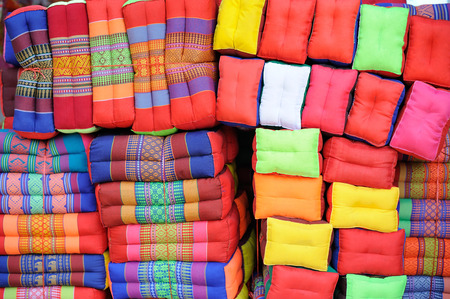 colorful Thai style pillow design background.