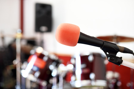 Microphone in the music roomの写真素材